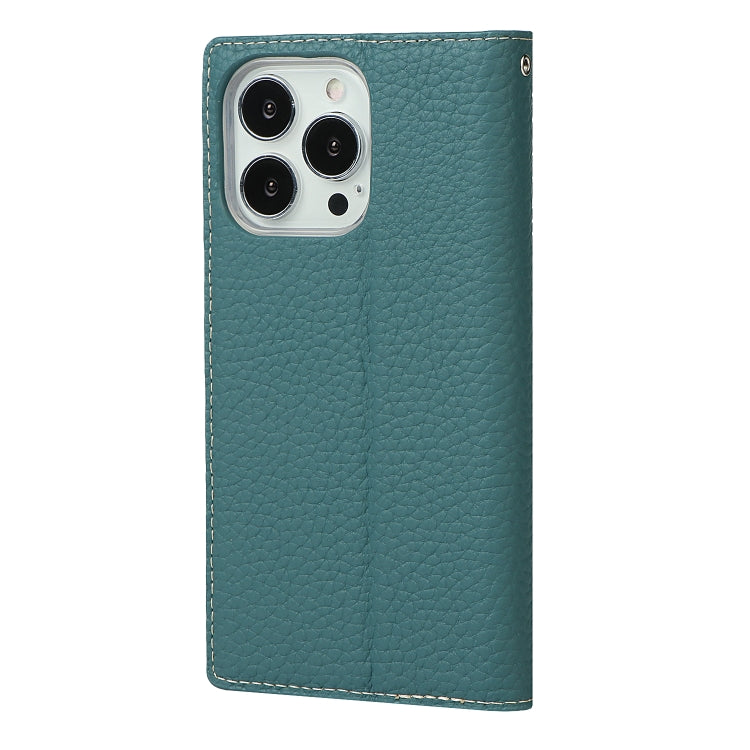 For iPhone 13 Pro Max Litchi Texture Genuine Leather Phone Case With Lanyard & Holder & Card Slots & Wallet