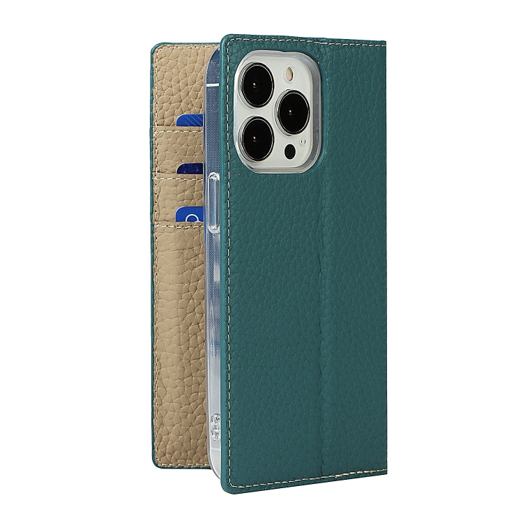 For iPhone 13 Pro Max Litchi Texture Genuine Leather Phone Case With Lanyard & Holder & Card Slots & Wallet