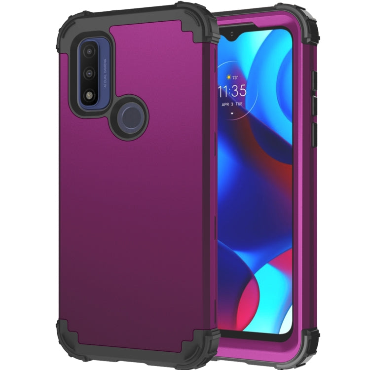 For Motorola G Pure 3 in 1 Shockproof PC + Silicone Protective Phone Case