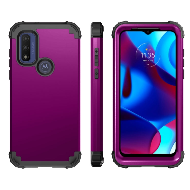 For Motorola G Pure 3 in 1 Shockproof PC + Silicone Protective Phone Case