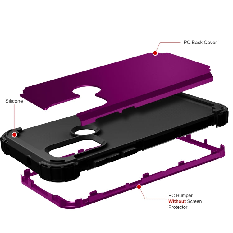 For Motorola G Pure 3 in 1 Shockproof PC + Silicone Protective Phone Case