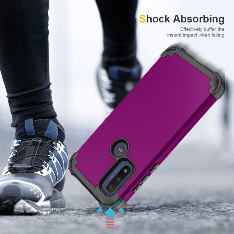 For Motorola G Pure 3 in 1 Shockproof PC + Silicone Protective Phone Case