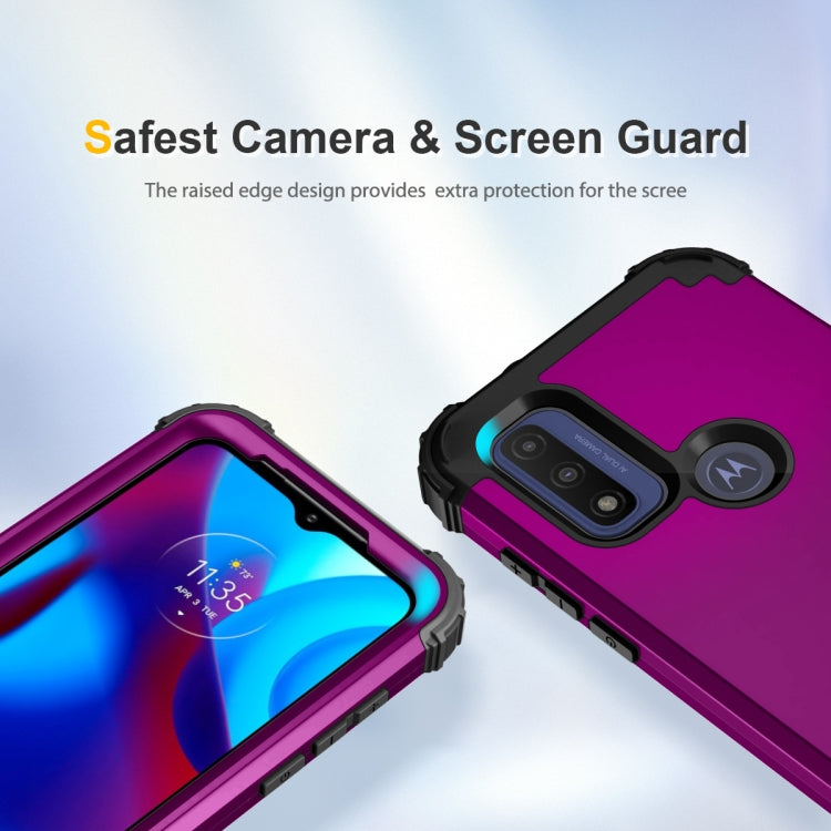 For Motorola G Pure 3 in 1 Shockproof PC + Silicone Protective Phone Case