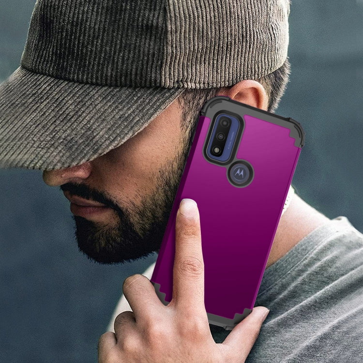 For Motorola G Pure 3 in 1 Shockproof PC + Silicone Protective Phone Case
