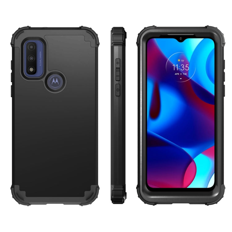 For Motorola G Pure 3 in 1 Shockproof PC + Silicone Protective Phone Case