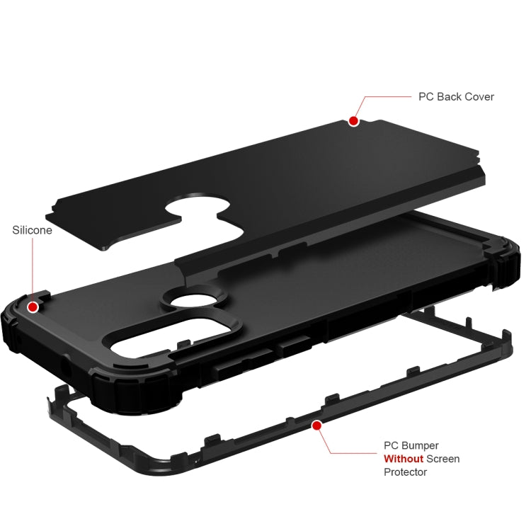 For Motorola G Pure 3 in 1 Shockproof PC + Silicone Protective Phone Case