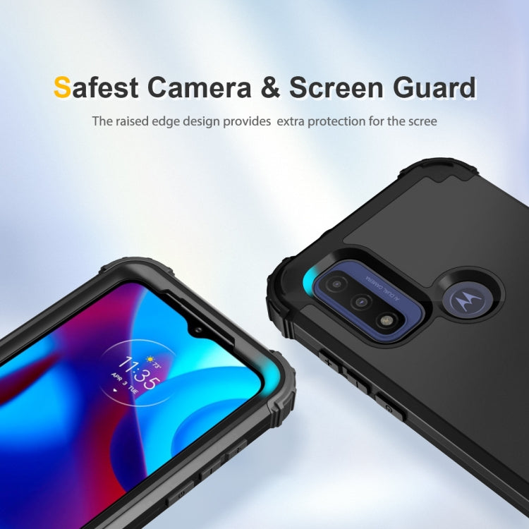 For Motorola G Pure 3 in 1 Shockproof PC + Silicone Protective Phone Case