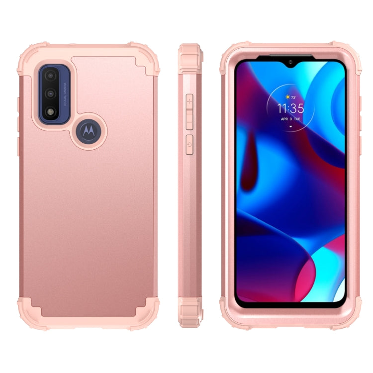 For Motorola G Pure 3 in 1 Shockproof PC + Silicone Protective Phone Case