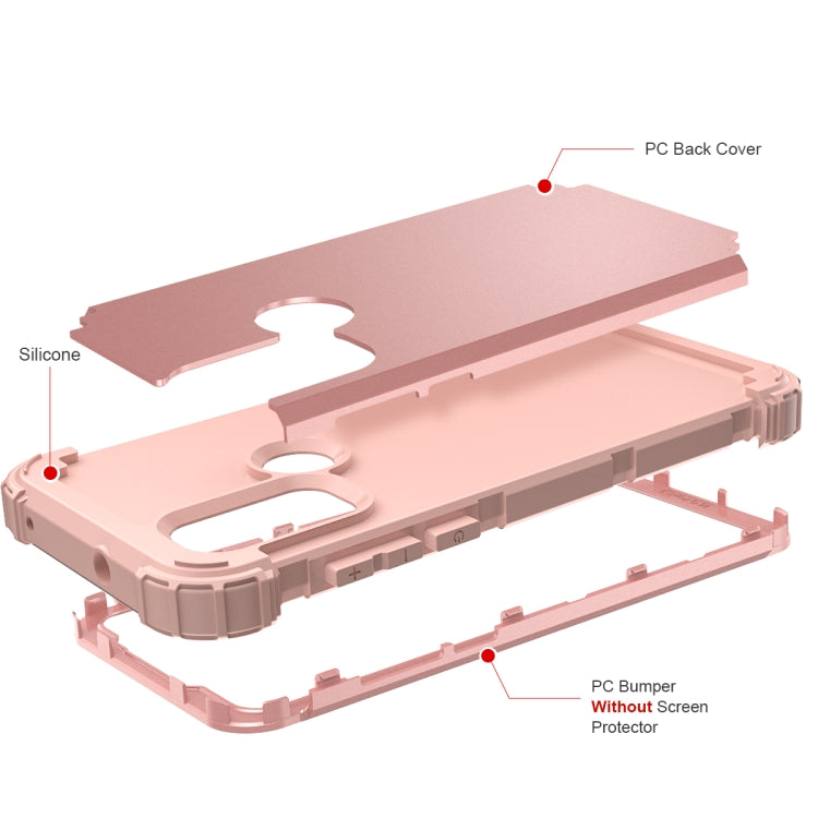 For Motorola G Pure 3 in 1 Shockproof PC + Silicone Protective Phone Case