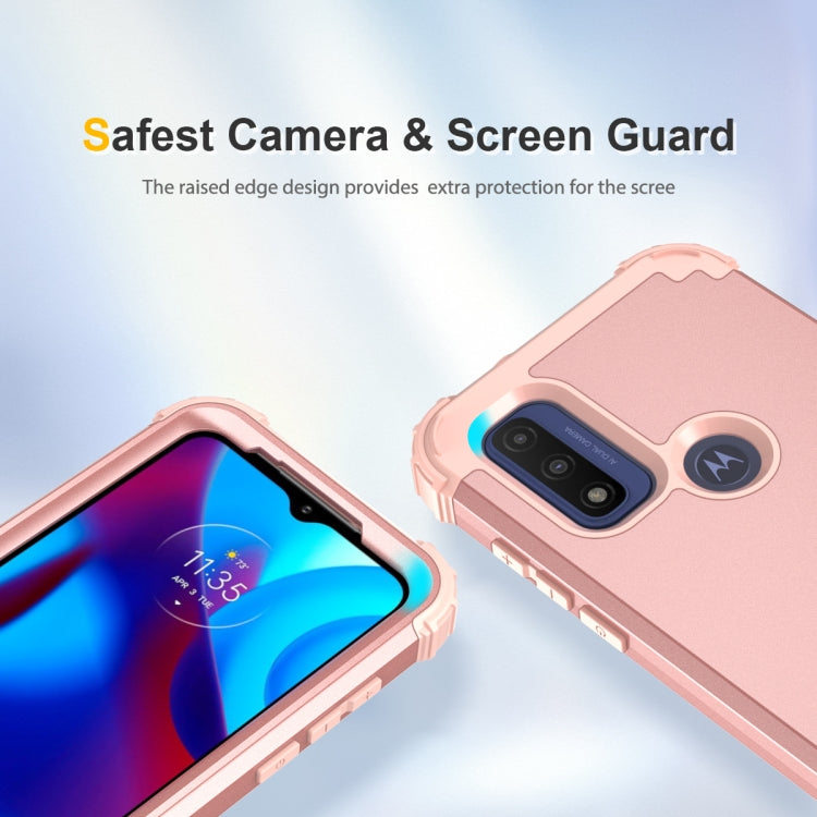 For Motorola G Pure 3 in 1 Shockproof PC + Silicone Protective Phone Case