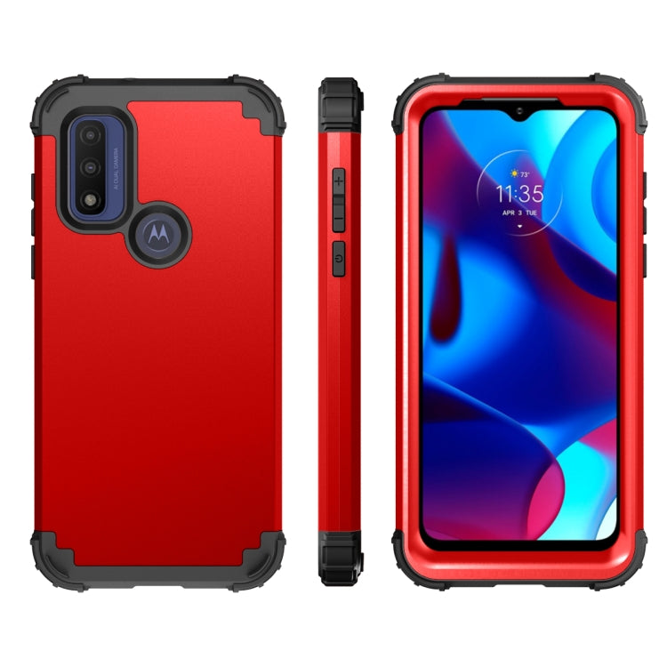 For Motorola G Pure 3 in 1 Shockproof PC + Silicone Protective Phone Case