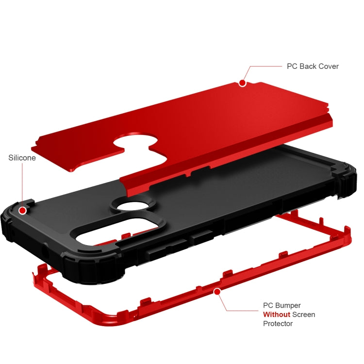 For Motorola G Pure 3 in 1 Shockproof PC + Silicone Protective Phone Case