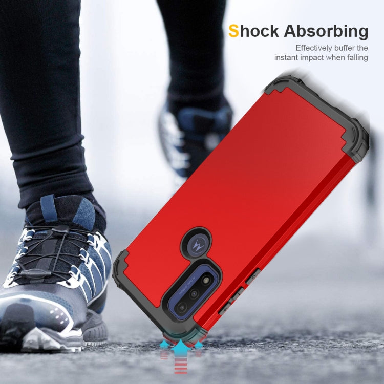 For Motorola G Pure 3 in 1 Shockproof PC + Silicone Protective Phone Case