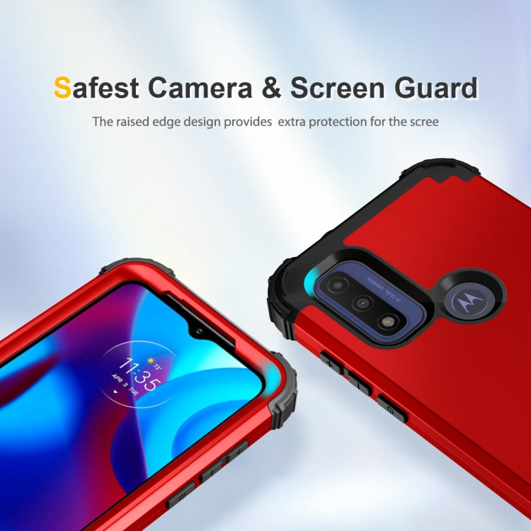 For Motorola G Pure 3 in 1 Shockproof PC + Silicone Protective Phone Case
