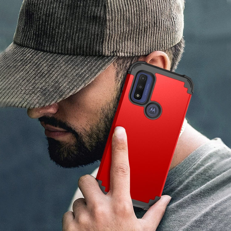 For Motorola G Pure 3 in 1 Shockproof PC + Silicone Protective Phone Case