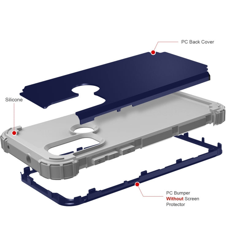 For Motorola G Pure 3 in 1 Shockproof PC + Silicone Protective Phone Case