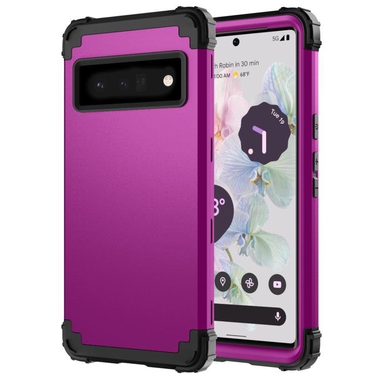 For Google Pixel 6 Pro 3 in 1 Shockproof PC + Silicone Protective Phone Case