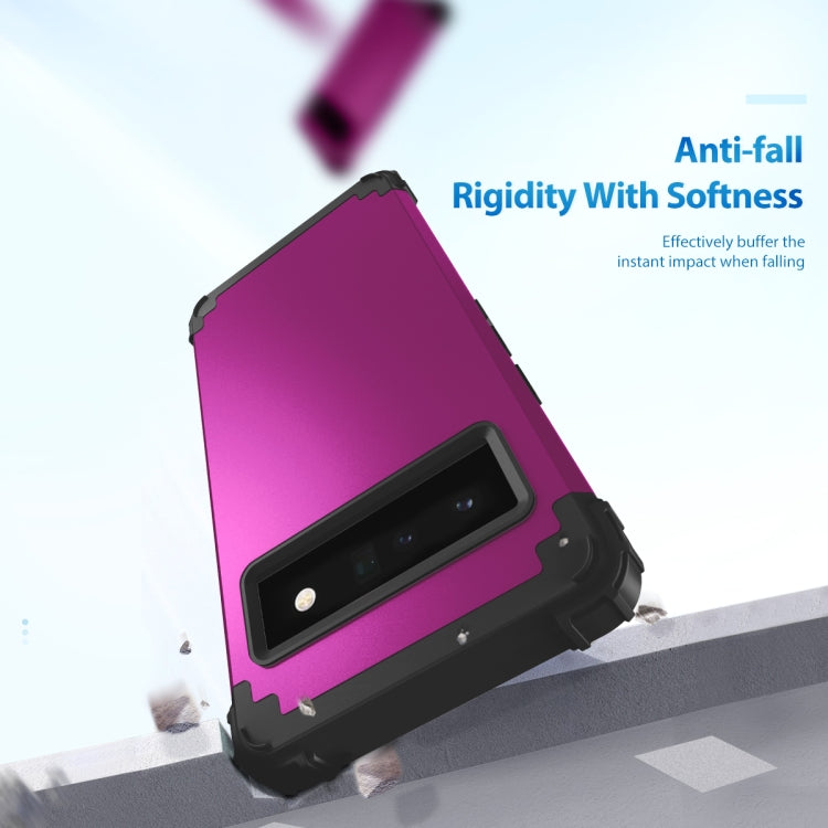 For Google Pixel 6 Pro 3 in 1 Shockproof PC + Silicone Protective Phone Case