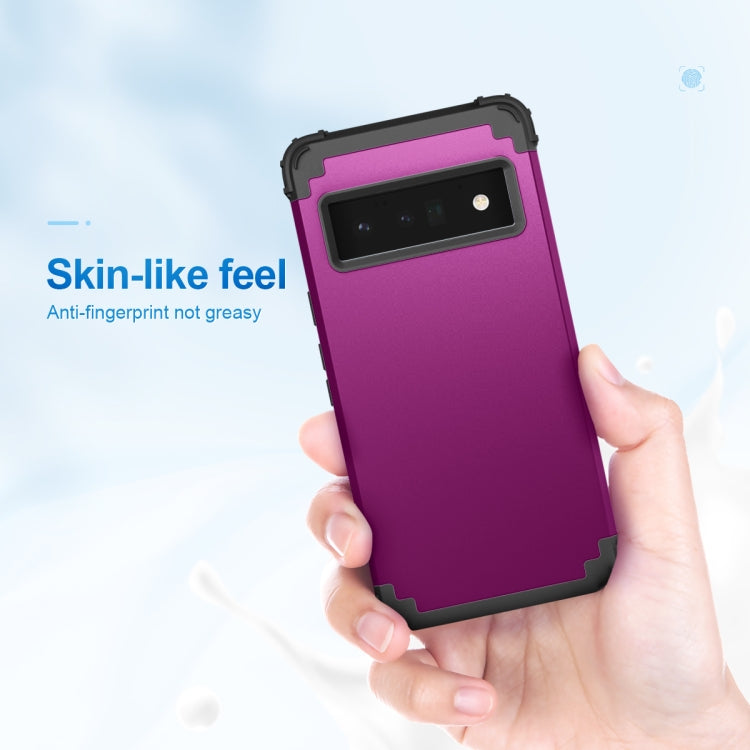 For Google Pixel 6 Pro 3 in 1 Shockproof PC + Silicone Protective Phone Case