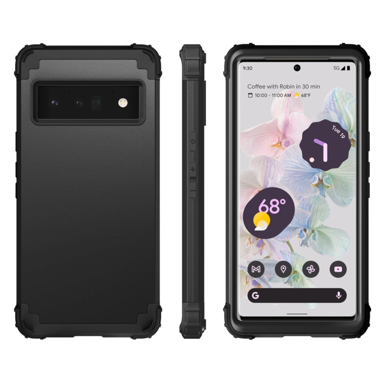 For Google Pixel 6 Pro 3 in 1 Shockproof PC + Silicone Protective Phone Case