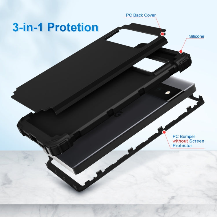 For Google Pixel 6 Pro 3 in 1 Shockproof PC + Silicone Protective Phone Case