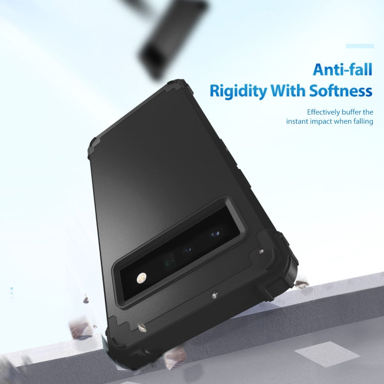 For Google Pixel 6 Pro 3 in 1 Shockproof PC + Silicone Protective Phone Case