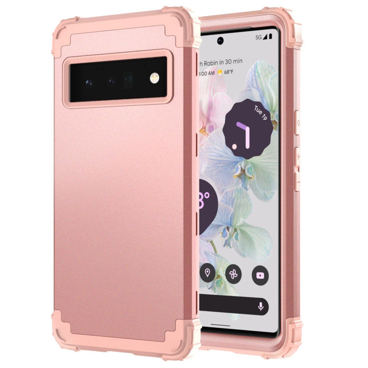 For Google Pixel 6 Pro 3 in 1 Shockproof PC + Silicone Protective Phone Case