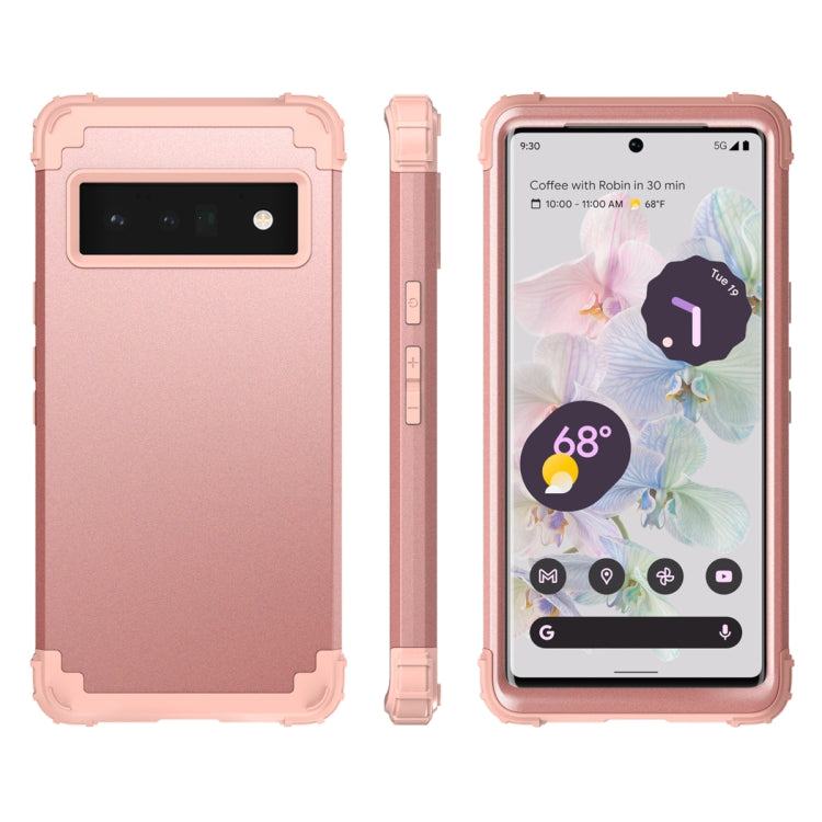 For Google Pixel 6 Pro 3 in 1 Shockproof PC + Silicone Protective Phone Case