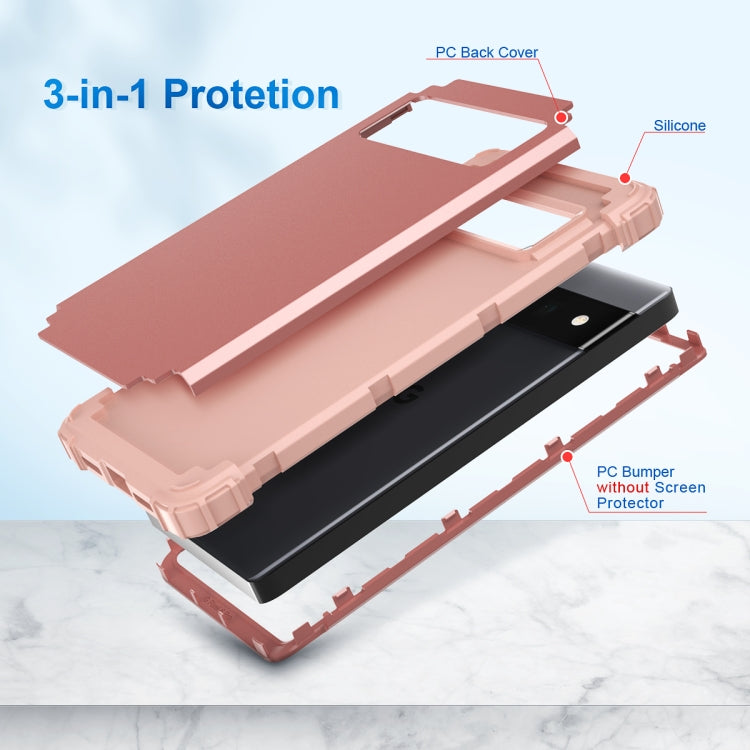 For Google Pixel 6 Pro 3 in 1 Shockproof PC + Silicone Protective Phone Case