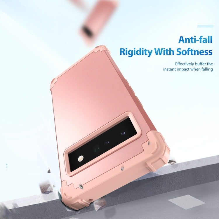 For Google Pixel 6 Pro 3 in 1 Shockproof PC + Silicone Protective Phone Case