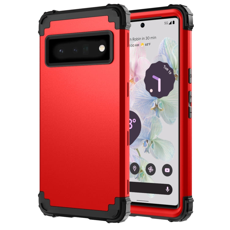 For Google Pixel 6 Pro 3 in 1 Shockproof PC + Silicone Protective Phone Case