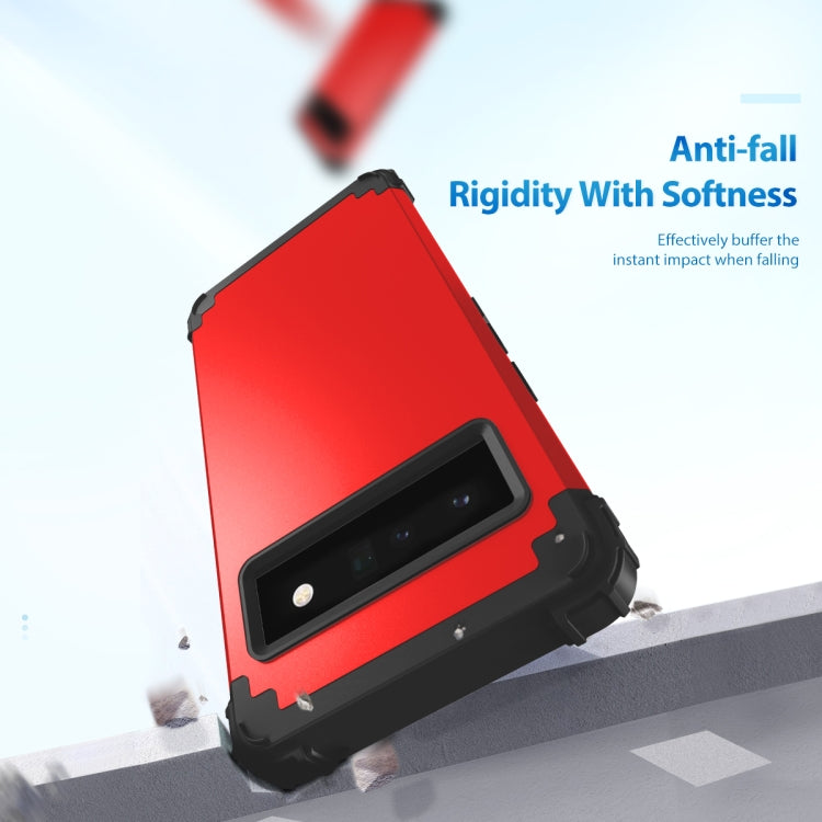 For Google Pixel 6 Pro 3 in 1 Shockproof PC + Silicone Protective Phone Case
