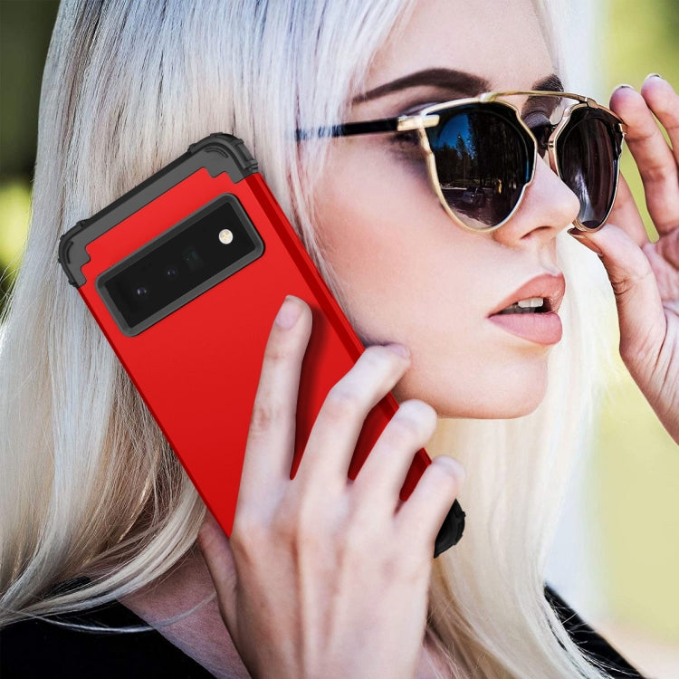 For Google Pixel 6 Pro 3 in 1 Shockproof PC + Silicone Protective Phone Case