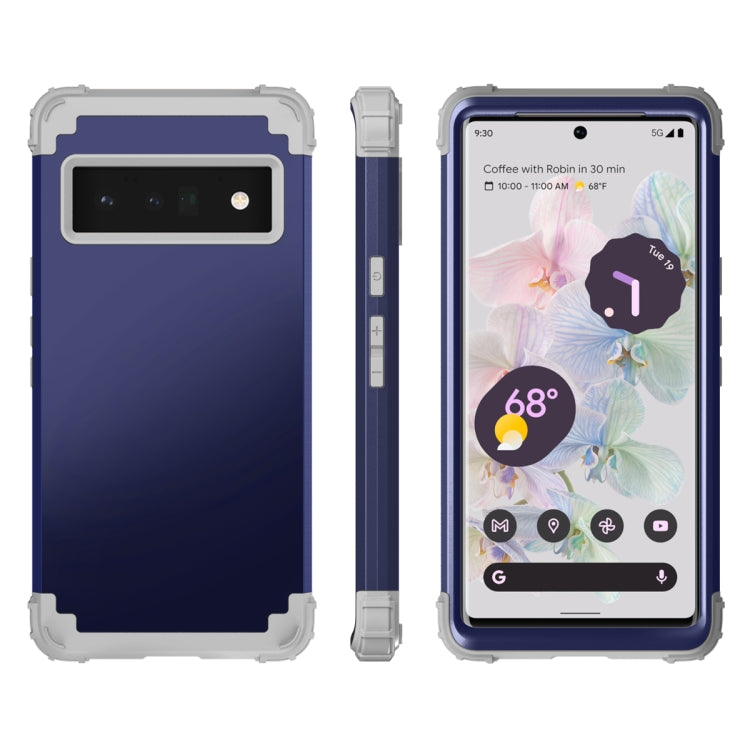 For Google Pixel 6 Pro 3 in 1 Shockproof PC + Silicone Protective Phone Case