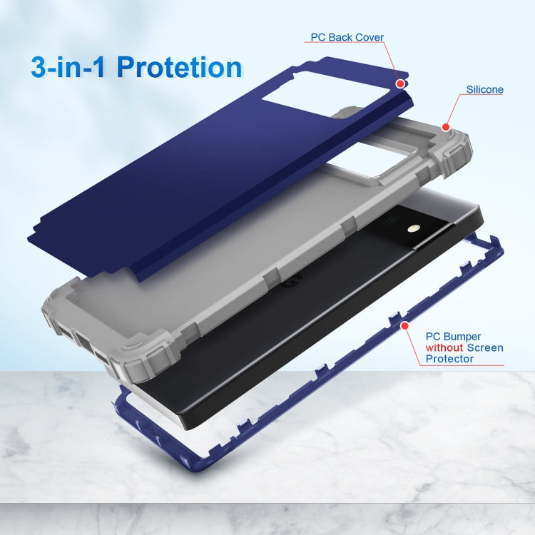 For Google Pixel 6 Pro 3 in 1 Shockproof PC + Silicone Protective Phone Case