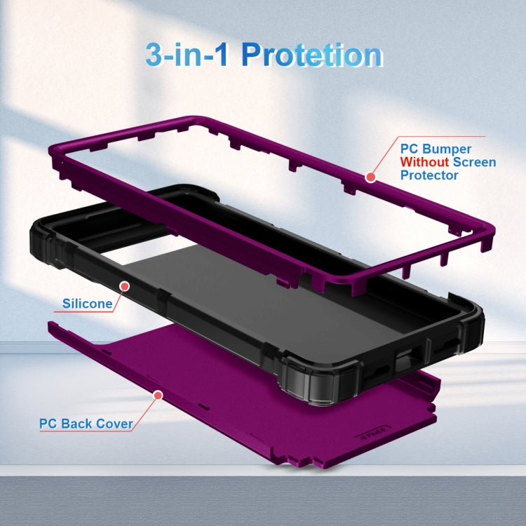 For Google Pixel 6 3 in 1 Shockproof PC + Silicone Protective Phone Case