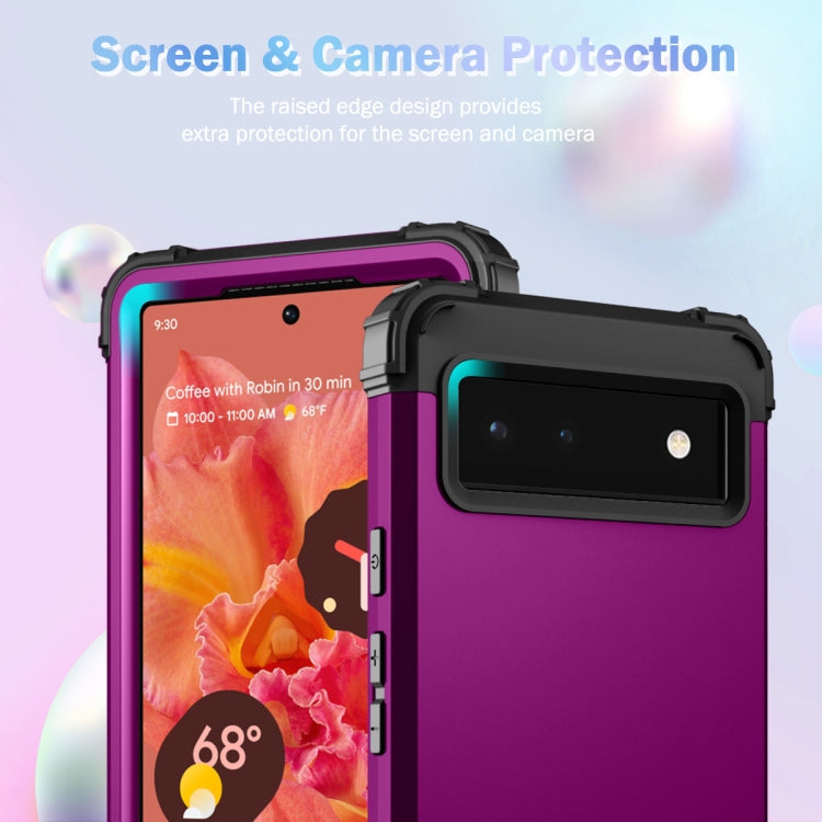 For Google Pixel 6 3 in 1 Shockproof PC + Silicone Protective Phone Case