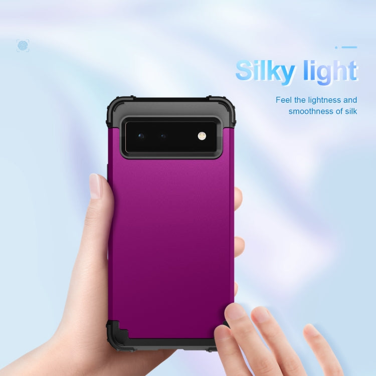 For Google Pixel 6 3 in 1 Shockproof PC + Silicone Protective Phone Case