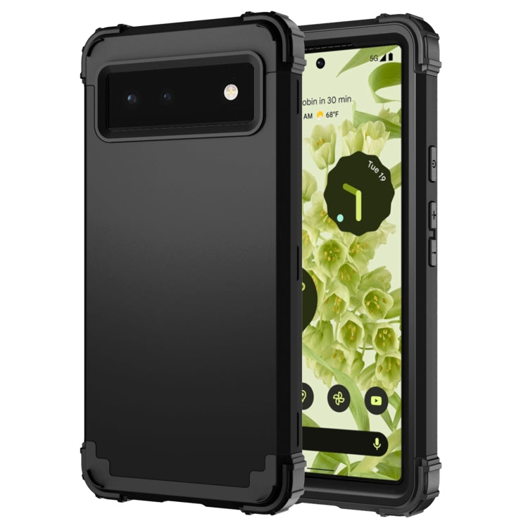 For Google Pixel 6 3 in 1 Shockproof PC + Silicone Protective Phone Case