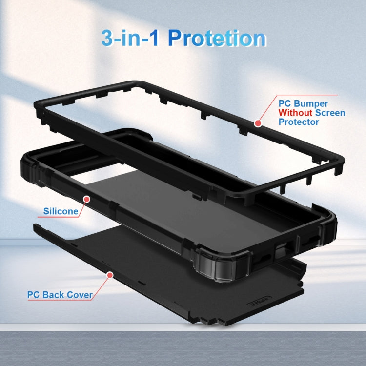 For Google Pixel 6 3 in 1 Shockproof PC + Silicone Protective Phone Case