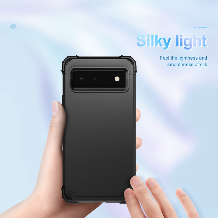 For Google Pixel 6 3 in 1 Shockproof PC + Silicone Protective Phone Case