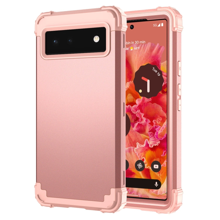 For Google Pixel 6 3 in 1 Shockproof PC + Silicone Protective Phone Case