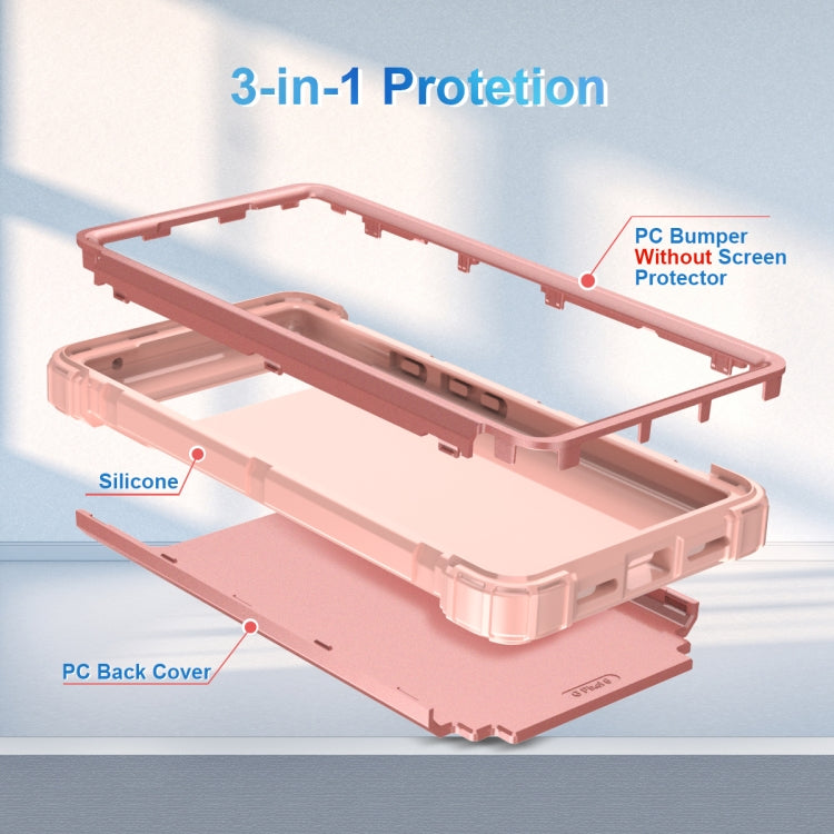 For Google Pixel 6 3 in 1 Shockproof PC + Silicone Protective Phone Case