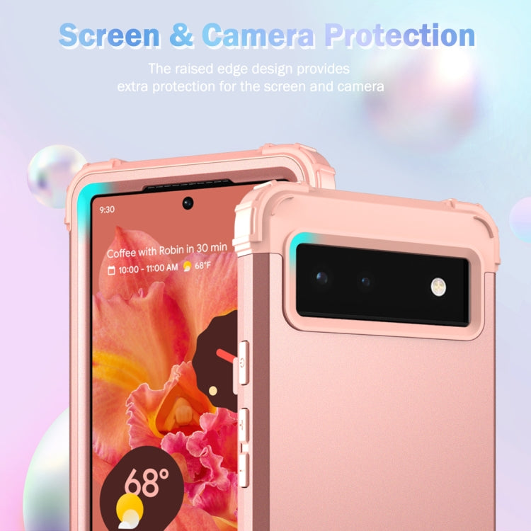 For Google Pixel 6 3 in 1 Shockproof PC + Silicone Protective Phone Case