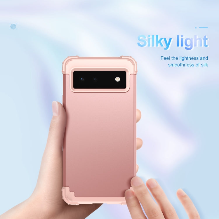 For Google Pixel 6 3 in 1 Shockproof PC + Silicone Protective Phone Case