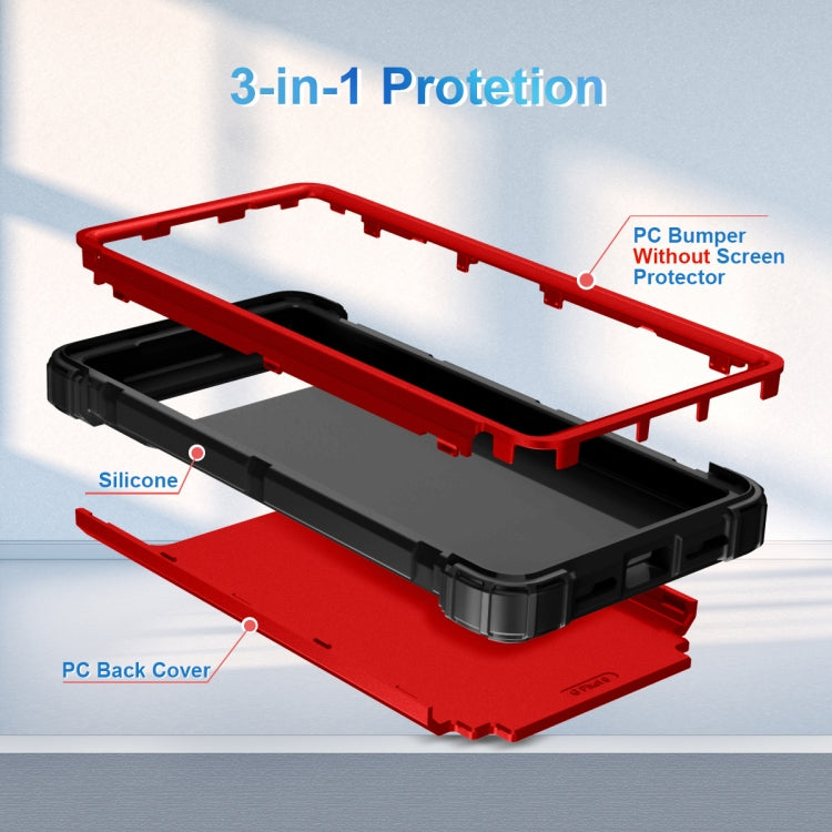 For Google Pixel 6 3 in 1 Shockproof PC + Silicone Protective Phone Case