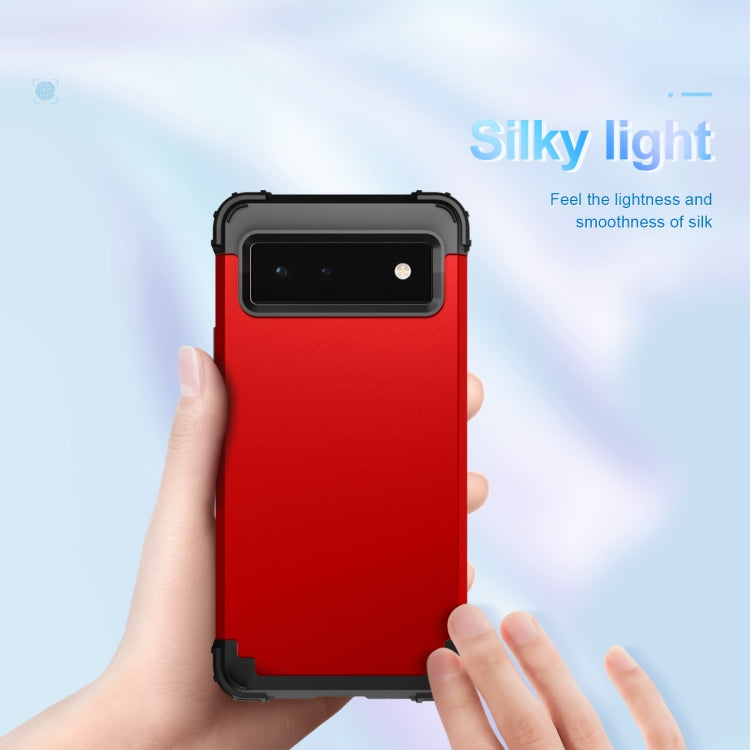For Google Pixel 6 3 in 1 Shockproof PC + Silicone Protective Phone Case