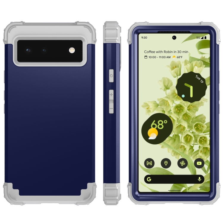 For Google Pixel 6 3 in 1 Shockproof PC + Silicone Protective Phone Case