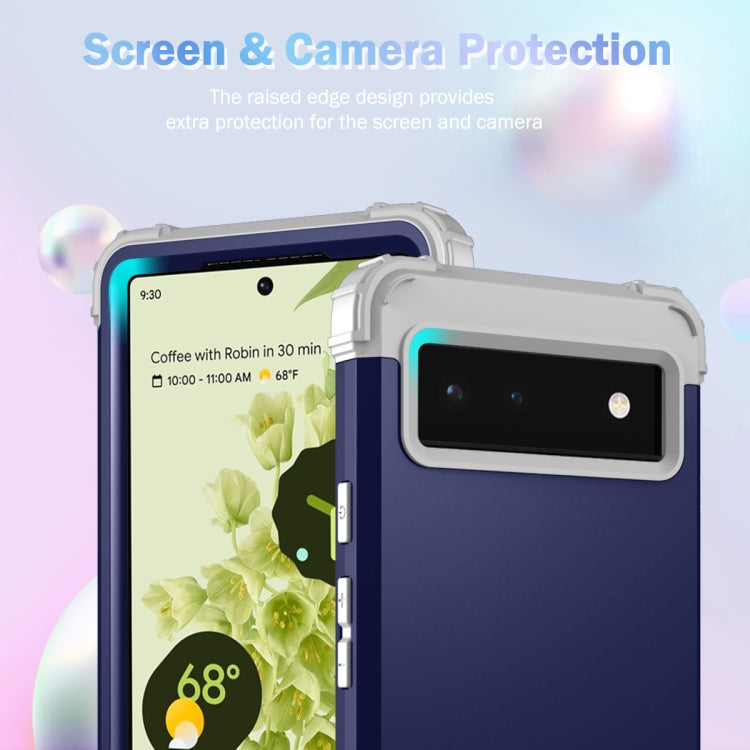 For Google Pixel 6 3 in 1 Shockproof PC + Silicone Protective Phone Case