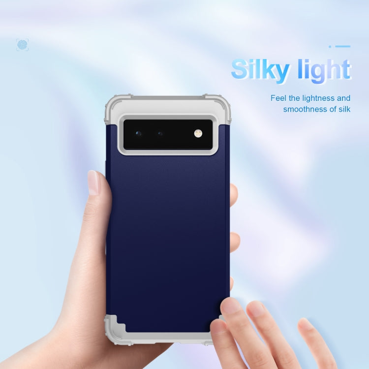 For Google Pixel 6 3 in 1 Shockproof PC + Silicone Protective Phone Case